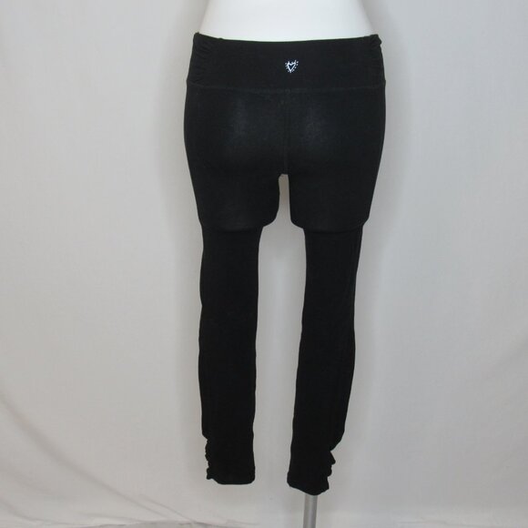 Betsey Johnson Performance Black Ruched Leggings 27" Women's S Small - Picture 4 of 10